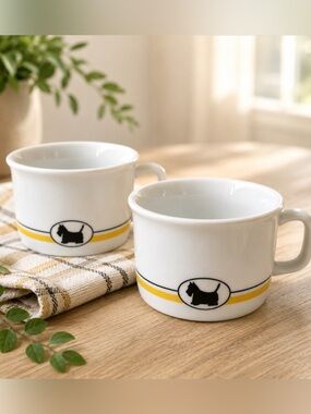 Department 56 Scottie Cafe Scottish Terrier Coffee Mugs - Set of 2 - Dog Lovers